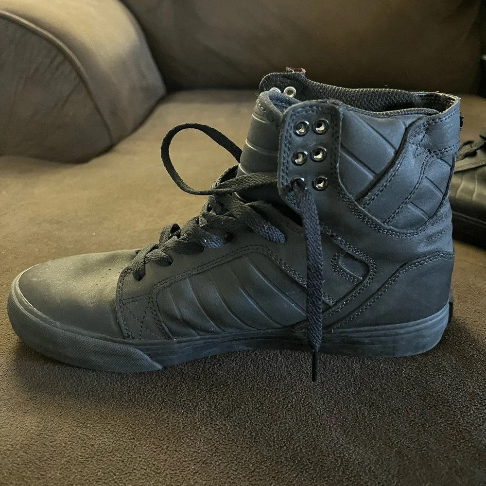 Supra Black High-Top Sneakers- men’s size 9 - Picture 4 of 7